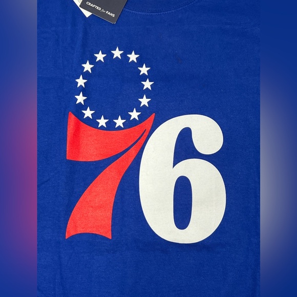 Joel Embiid Philadelphia 76ERS Mens Medium Blue Playmaker T Shirt NBA Playoffs - Picture 2 of 11